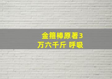 金箍棒原著3万六千斤 呼吸